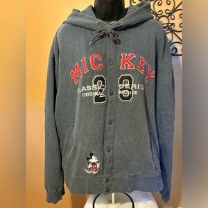 Vintage Disney Mickey Hooded Snap Jacket XXL